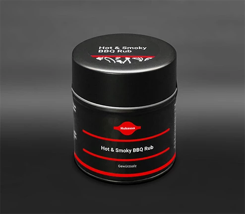 Rötliches Gewürzsalz mit Paprika, Chili und Rauch zum Würzen von Grill- und Bratenspezialitäten. Ohne E-Nummern. 100 g Dose (Metall)