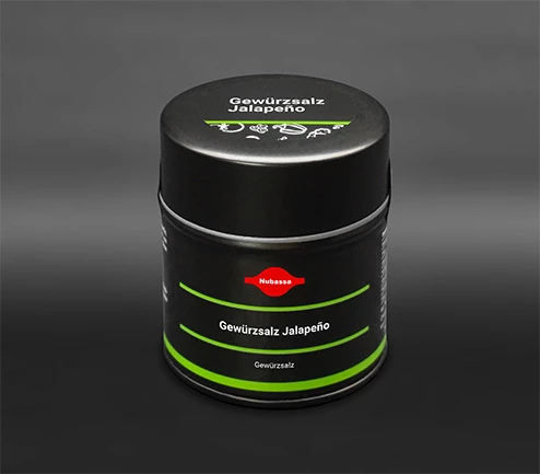 Grünes Gewürzsalz, ohne deklarationspflichtige Allergene und ohne E-Nummern, zum Würzen von pikanten Grill- und Bratenspezialitäten. 70 g Dose (Metall)