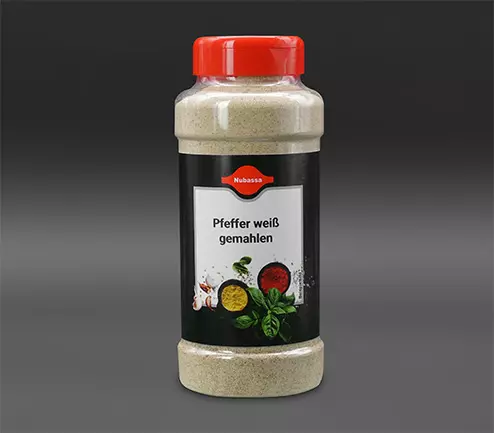 Pfeffer gilt als das Universalgewürz. Er besitzt eine pfeffrige Schärfe, ist jedoch milder als schwarzer Pfeffer und ist vielseitig einsetzbar. 
Piperingehalt: 5 - 7 % 500 g Dose