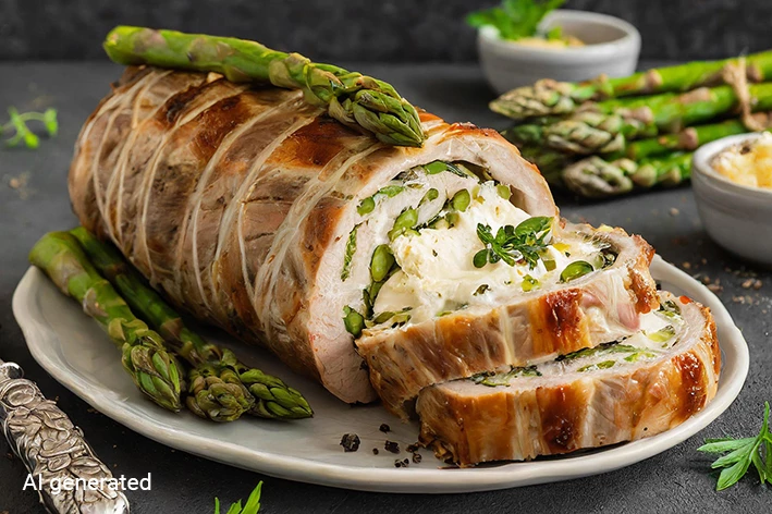 Kalbsrollbraten Spargel