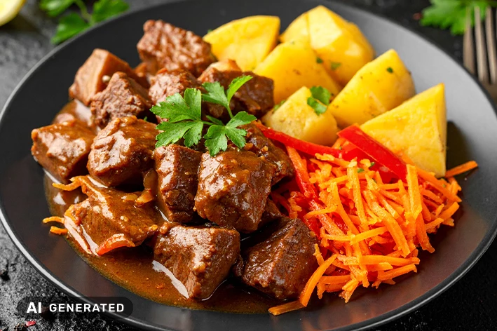 Gulasch in Bratensauce