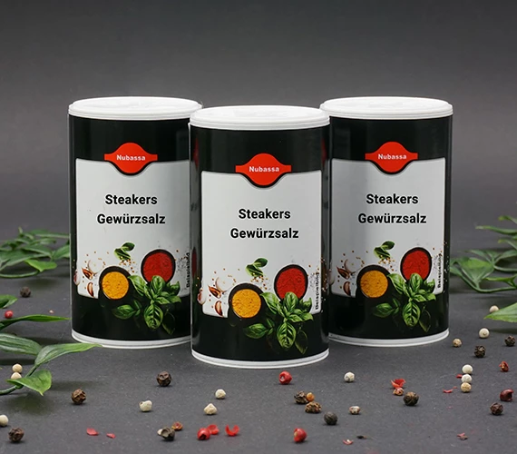 Pikantes Gewürzsalz mit Pfeffer, Oregano und Chili für Grillspezialitäten. Ohne E-Nummern 120 g Dose