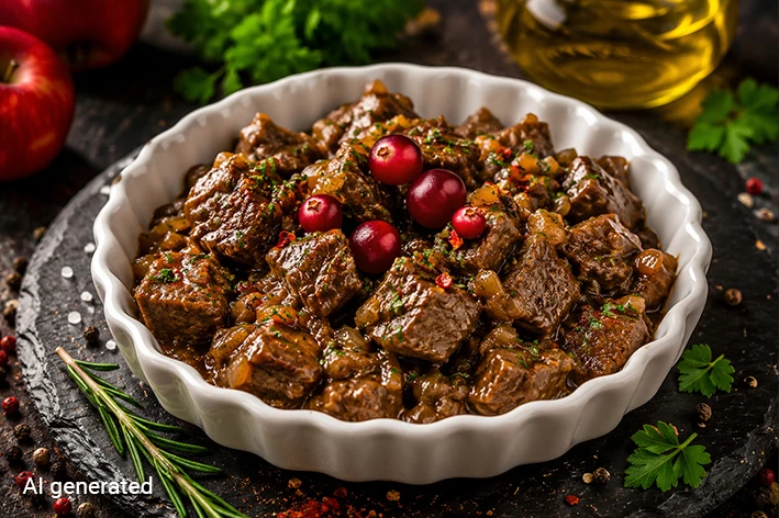 Gulasch-Cranberry-Apfel aus dem Dutch Oven CL/AF