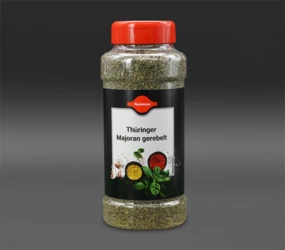 Thüringer Majoran ein sehr kräftiges Gewürz das bei der Wurstherstellung eingesetzt wird. Auch Knödel und Eintöpfe werden damit gewürzt. 90 g Dose