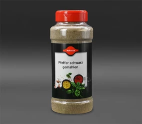 Schwarzer Pfeffer hat einen sehr scharfen Geschmack. Er eignet sich ideal zum Würzen von dunklen Braten- und Salatsaucen.
Piperingehalt: 4 - 6 % 500 g Dose